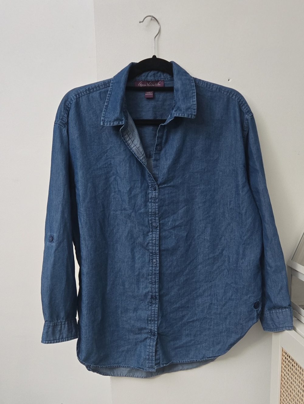 Gloria Vanderbilt Blue Women's Button-Down Denim Shirt